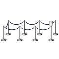 Montour Line Stanchion Post & Rope Kit PolSteel 8CrownTop 7DarkBlue Rope 85x11VSign C-Kit-7-PS-CN-1-Tapped-1-8511-V-7-PVR-DB-PS